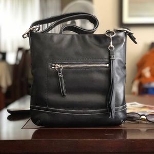 Authentic black leather COACH purse